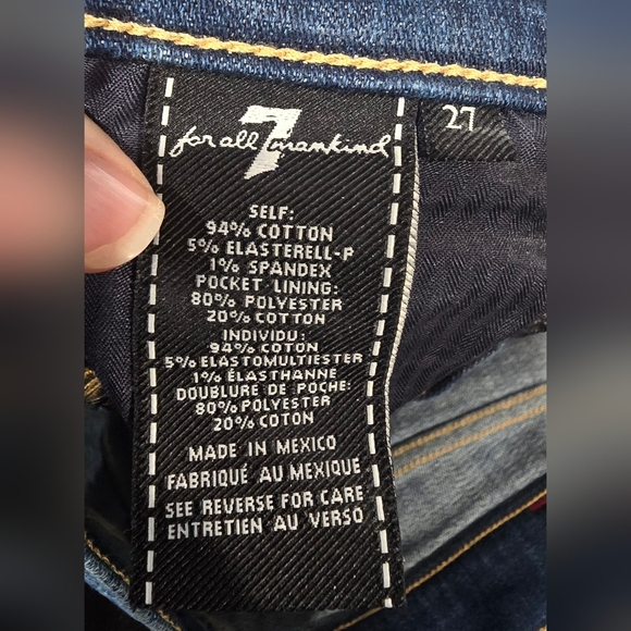 7 For All Mankind Denim Cuffed Shorts Size 27 - Picture 7 of 7